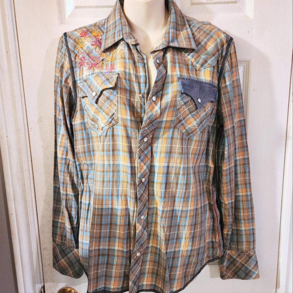 True Religion Plaid Shirt Medium